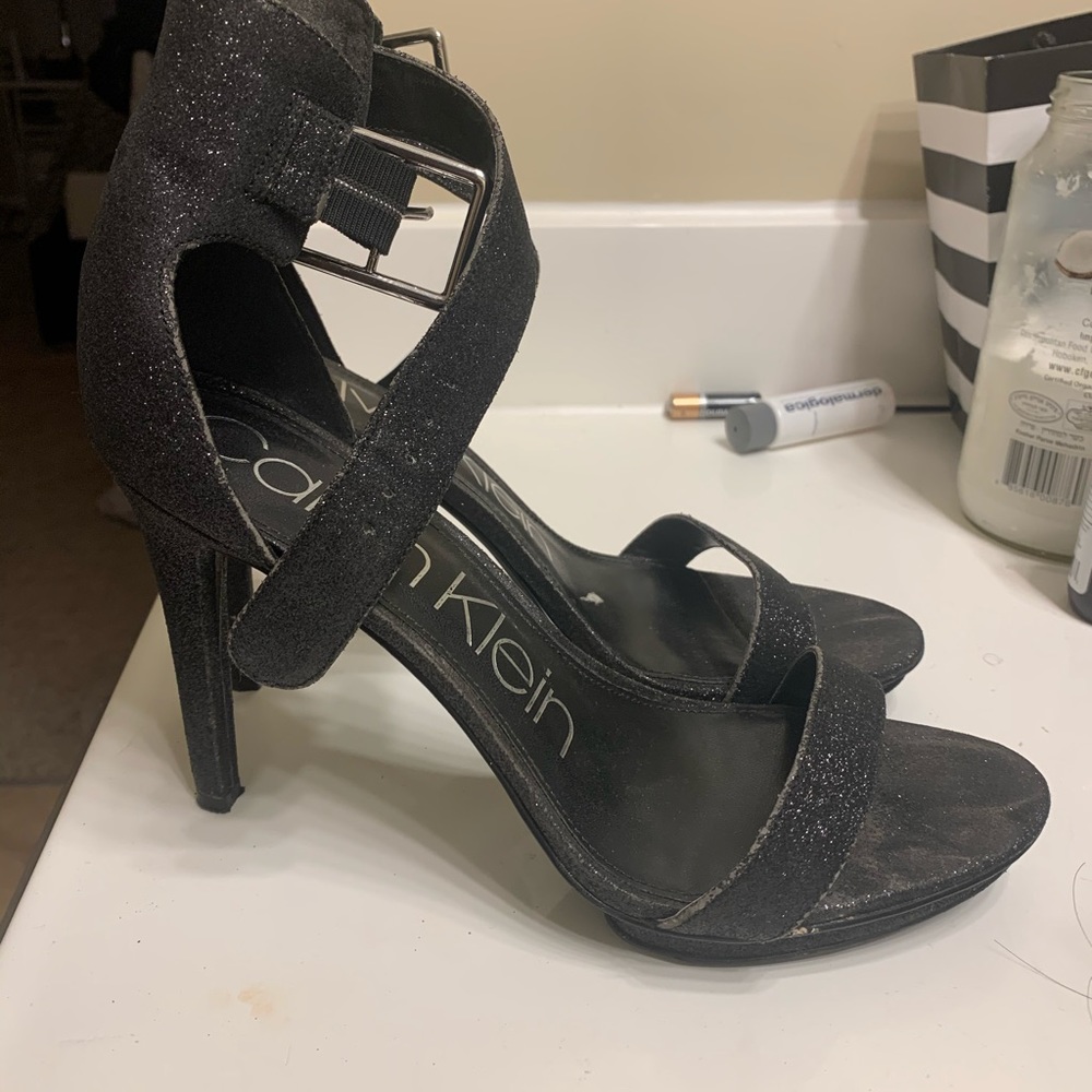 Black heeled sandals